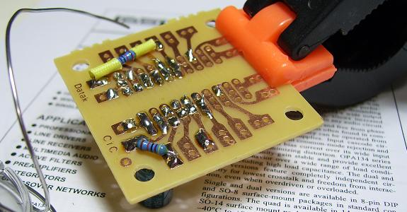 Underside Protoboard CMoy Headphone Amplifier