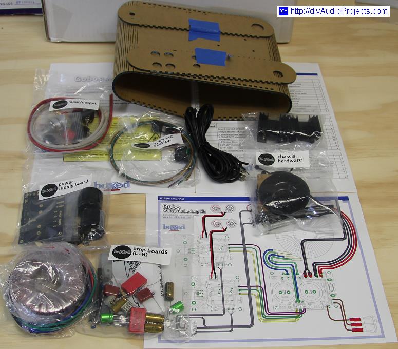 Gobo LM1875 Stereo Audio Amplifier Kit Contents