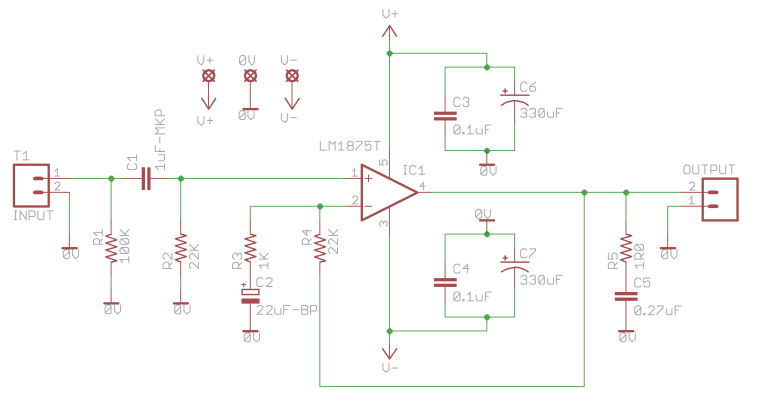 Gobo LM1875 Amplifier Schematic
