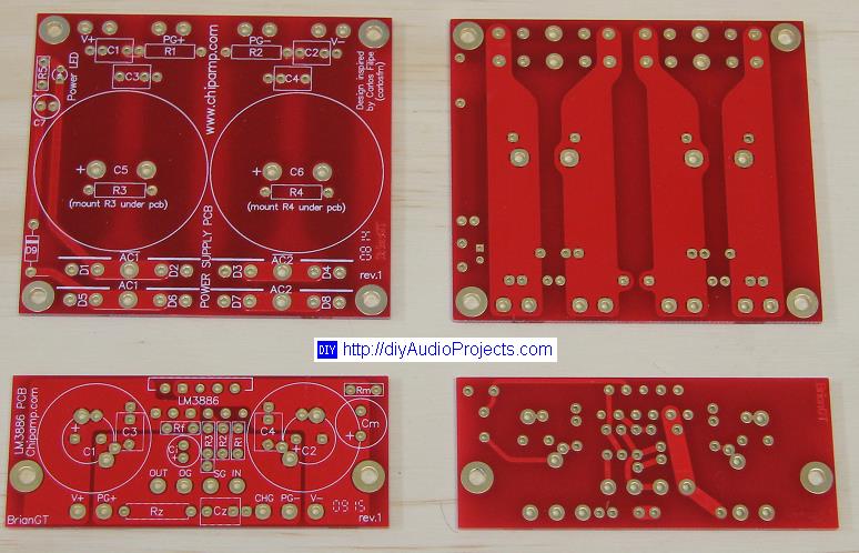 LM3886 Amplifier and Power Supply PCB from chipamp.com