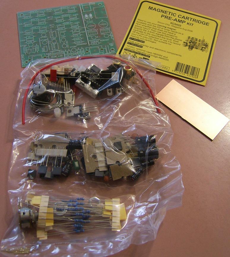 DIY Moving Magnet (MM) RIAA Phono Preamplifier Kit Contents