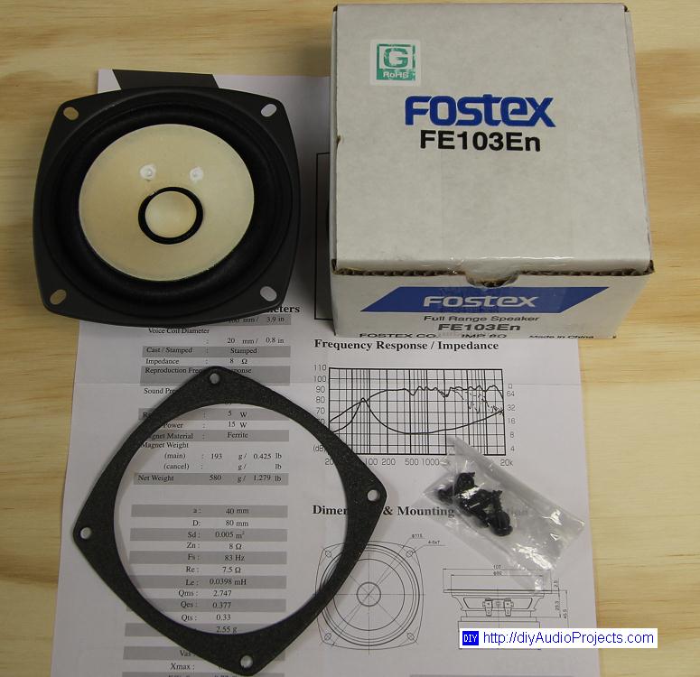 Fostex FE103En Fullrange Speaker Driver Box Contents