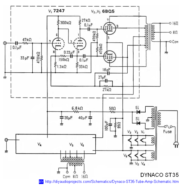 Dynaco Dynakit Stereo 35 (ST35) Tube Amplifier Schematic