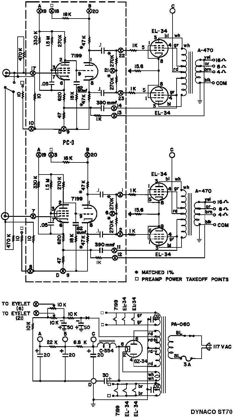 Dynaco ST70 Tube Amplifier Schematic