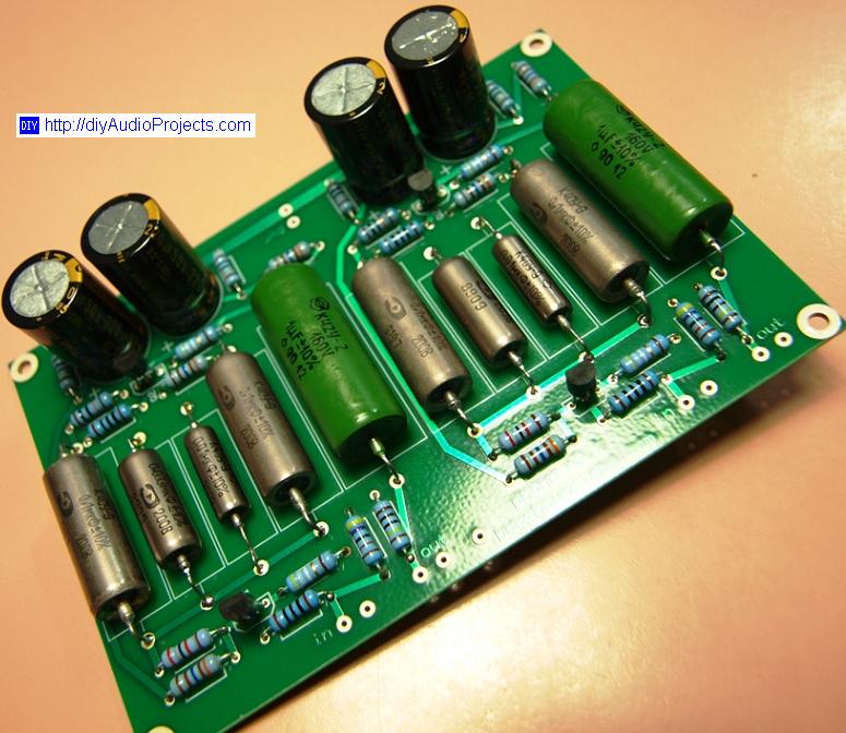 Finished JFET Phono Preamplifier Kit PCB