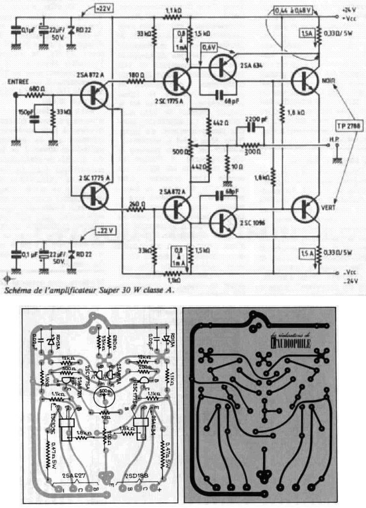Jean Hiraga Super 30W Class-A Amplifier Schematic and PCB