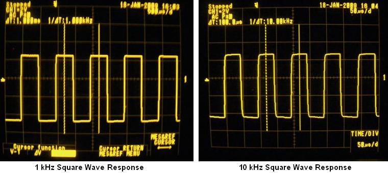 Jean Hiraga Super Class-A Amplifier - 1kHz and 10kHz Square Wave Response
