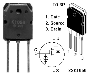 Hitachi 2SK1058 N-Channel MOSFET Pin Diagram