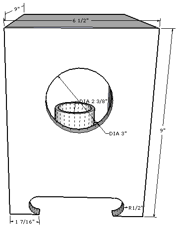Bookshelf Enclosure Plan - Front