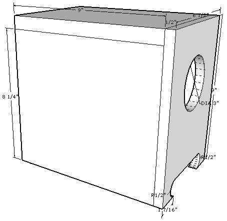 Bass Reflex Enclosure Plan - Side