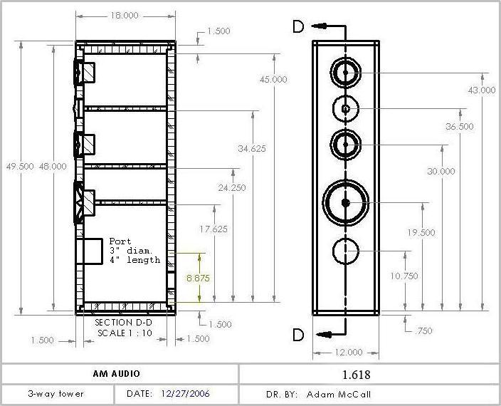 DIY Hi-Vi MTMW 3-Way Tower Enclosure Plan