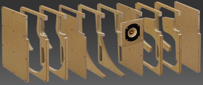 Exlpoded View - Tang Band D4-1 DIY Horn Speaker Kit