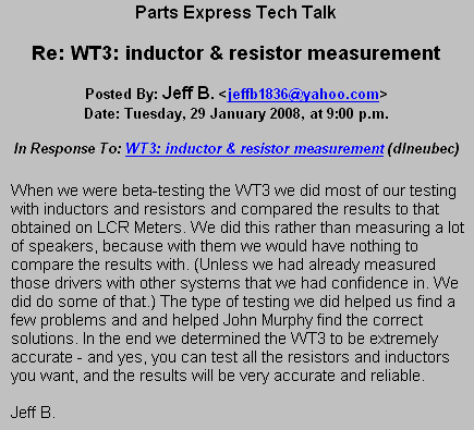 Inductor Measurement with Dayton Audio Woofer Tester 3 (WT3)