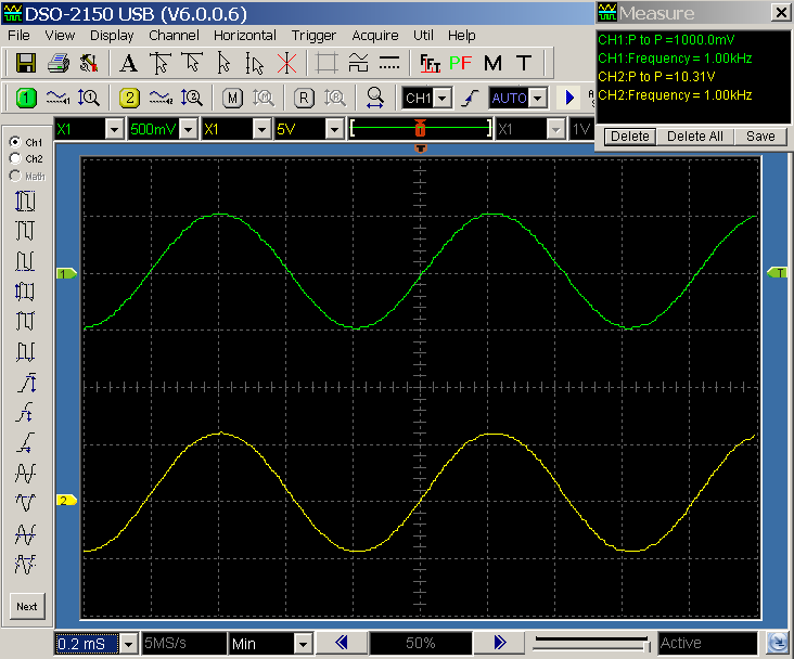 5751 / KT88 PP Tube Amp 1 kHz Sine Wave