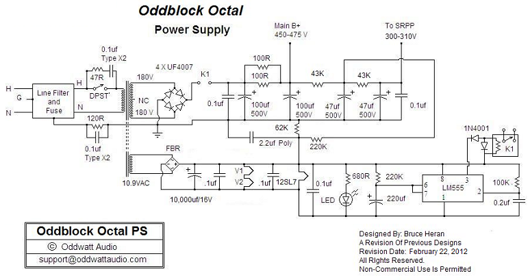 Power Supply Schematic KT88 Push-Pull Tube Amp