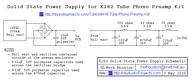 Tube Phono Preamp Power Supply Schematic