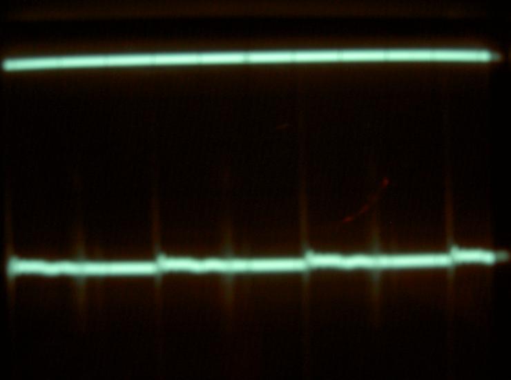 Scope pattern at 70 kHz with no input signal