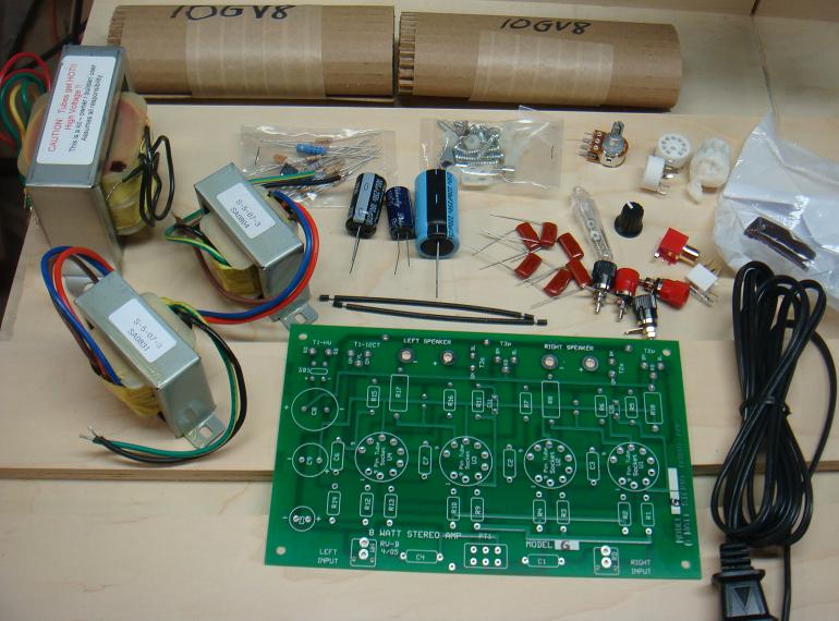 S5 Electronics K-12G Tube Amp Kit Contents