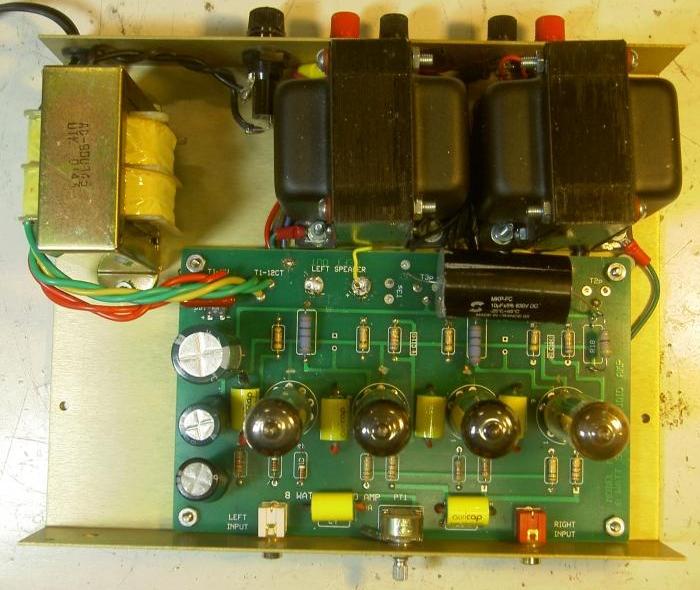 Top View of K-12 Tube Amplifier After Rewiring
